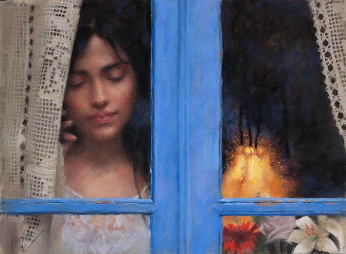 Ισπανός καλλιτέχνης μετατρέπει καθημερινές στιγμές γυναικών σε παστέλ πίνακες